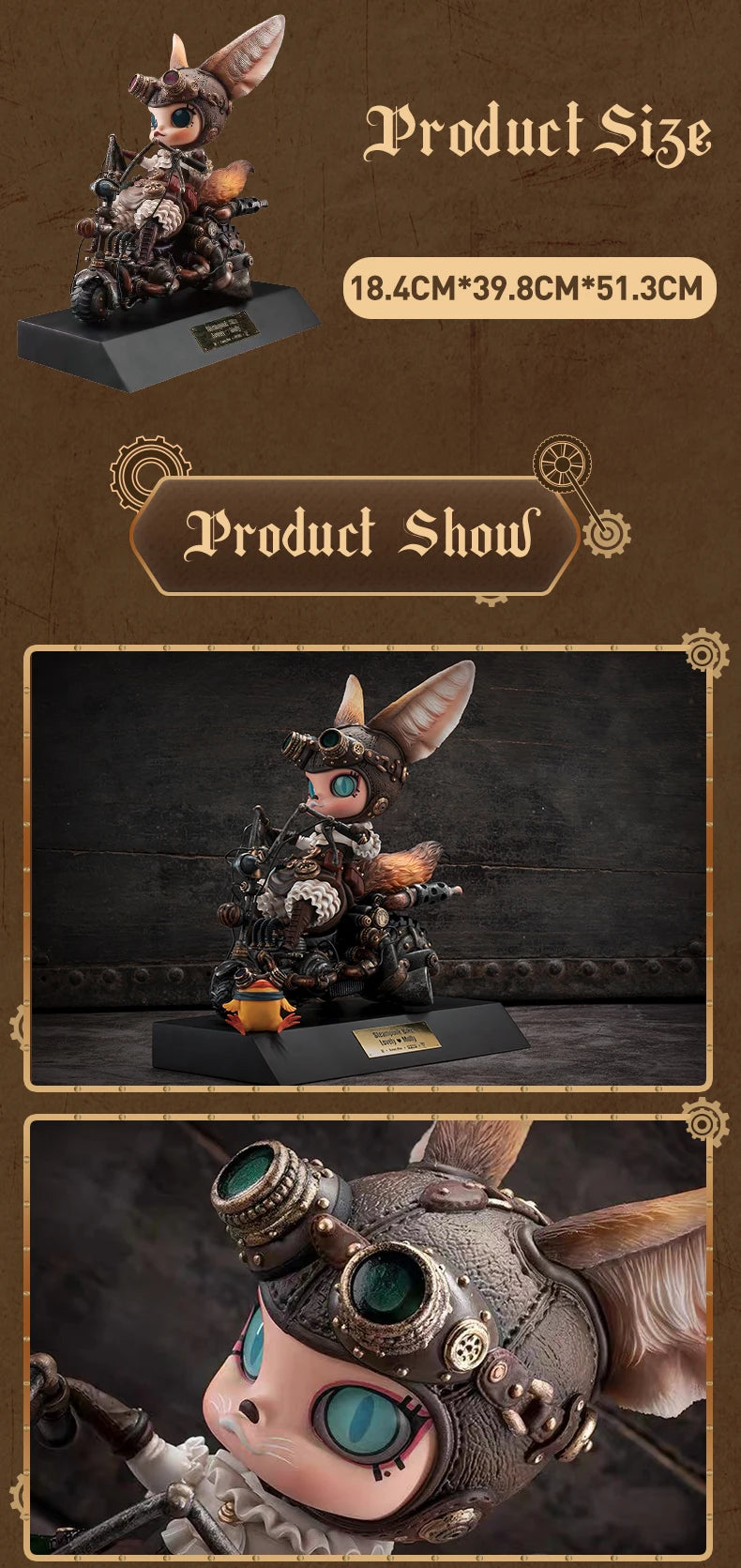 POP MART STEAMPUNK BIKE LOVELY MOLLY Artist Edition & Special Edition Limited to 1PC per user ID