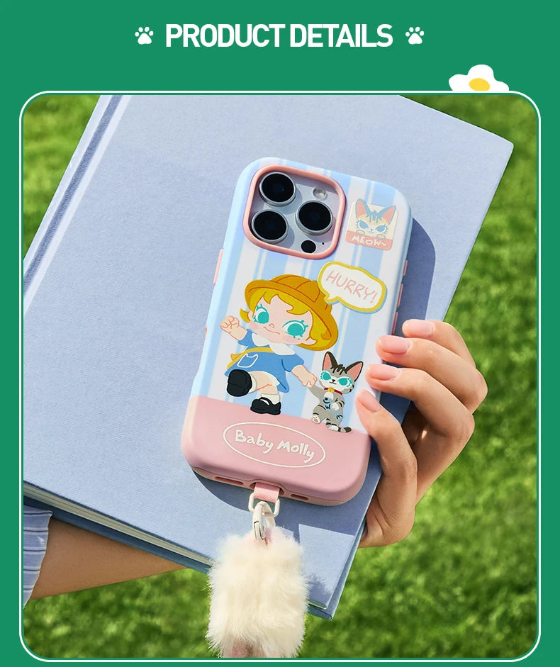 POP MART Baby Molly & Baby Tabby Series-Phone Case For iPhone 16 Pro / 16 Pro Max