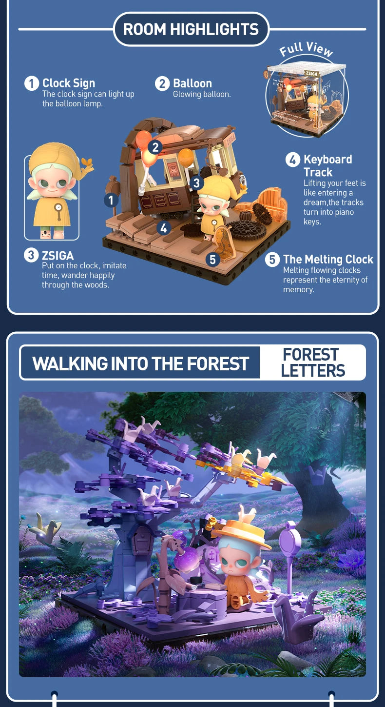 POP MART Zsiga Walking Into The Forest Series Block Figures POPMART Block Limited to 2Pcs per Order