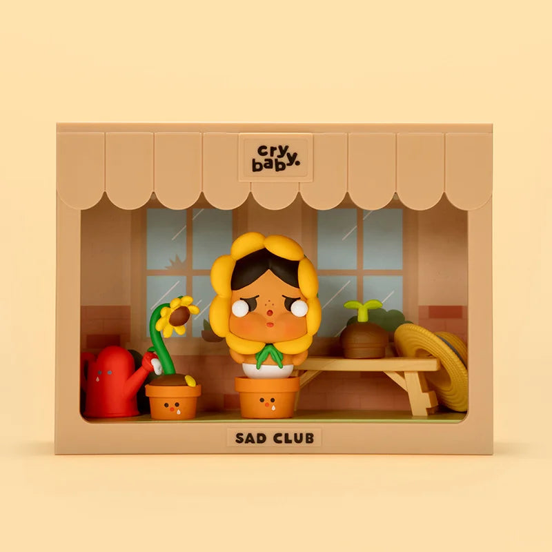 POP MART CRYBABY Sad Club Series Scene Sets by Molly 1PC/8PCS POPMART Blind Box Anime Action Figure Cute Figurine Cry Baby