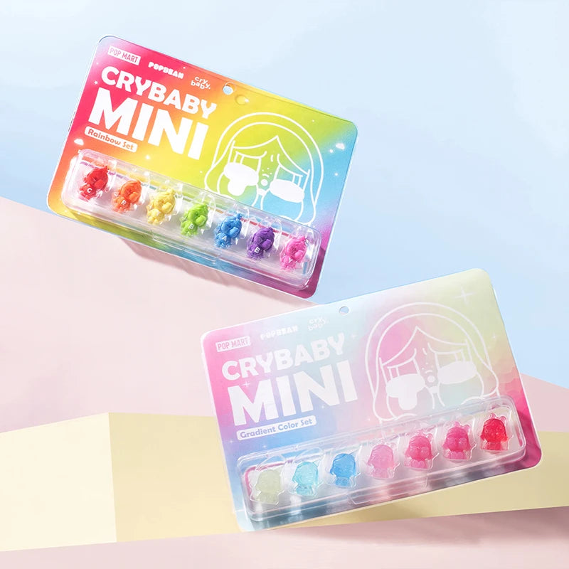 POP MART POP BEAN CRYBABY MINI FIGURE - Rainbow Set / Gradient Color Set