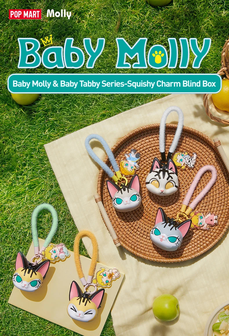 POP MART THE MONSTERS Baby Molly & Baby Tabby Series-Pinch Pendant Blind Box 1PC/6PCS Blind Box