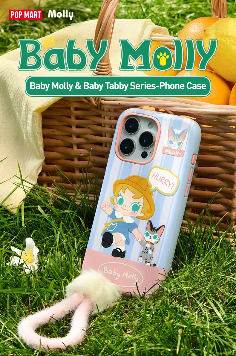 POP MART Baby Molly & Baby Tabby Series-Phone Case For iPhone 16 Pro / 16 Pro Max