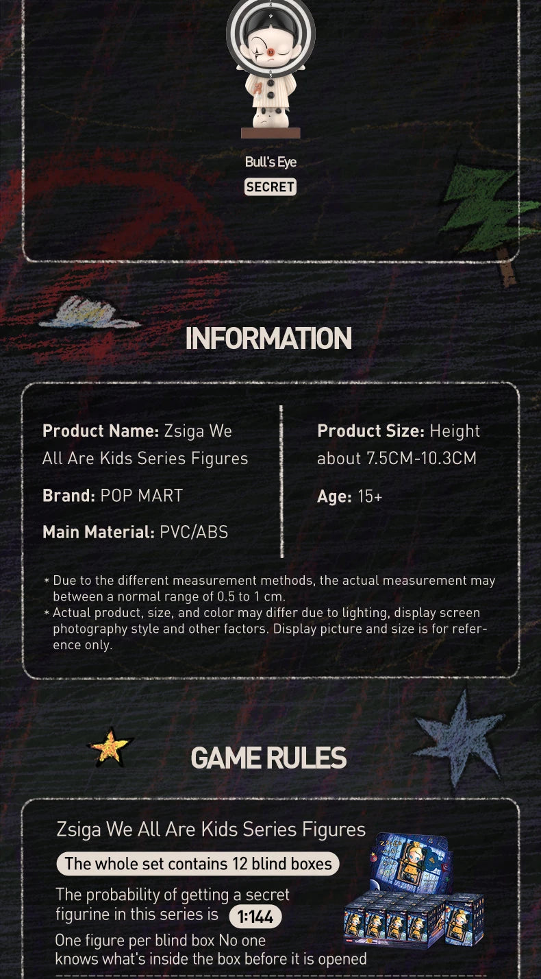 POP MART Zsiga We All Are Kids Series Figures Mystery Box 1PC/12PCS POPMART Blind Box Figure