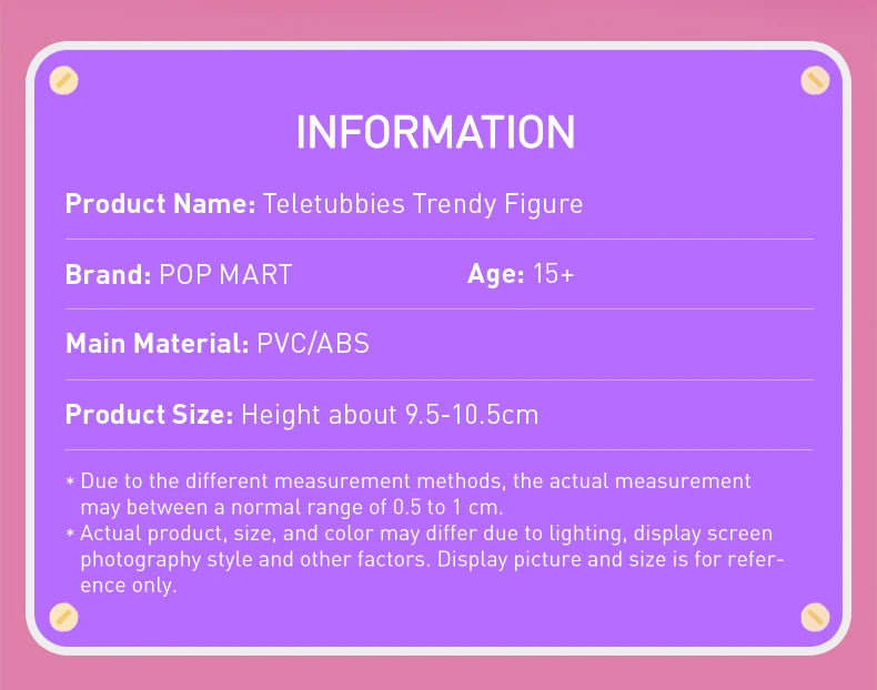 POP MART Teletubbies Trendy Figure Teletubbies Po Laa-Laa Dipsy Tinky Winky