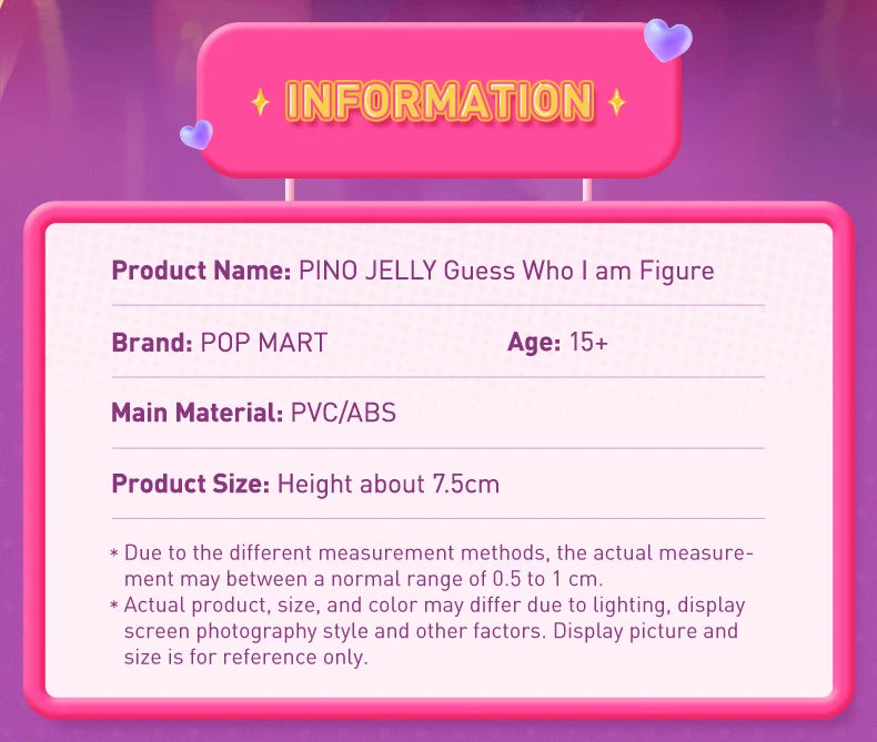 POP MART PINO JELLY Guess Who I am Figure POPMART Figure Limited to 2pcs per order