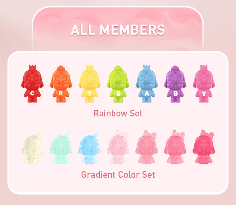 POP MART POP BEAN CRYBABY MINI FIGURE - Rainbow Set / Gradient Color Set