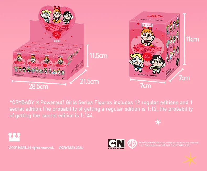【EU Exclusive】POP MART CRYBABY X Powerpuff Girls Series Mystery Box by Molly 1PC/12PCS POPMART Blind Box Action Figure Cute Toy