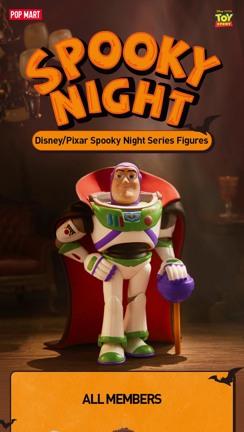 POP MART Pixar Spooky Night Series Figures Mystery Box 1PC/12PCS POPMART Blind Box Figure