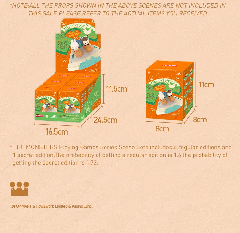 POP MART THE MONSTERS Playing Games Series Scene Sets Mystery Box 1PC/6PCS POPMART Blind Box Action Figure