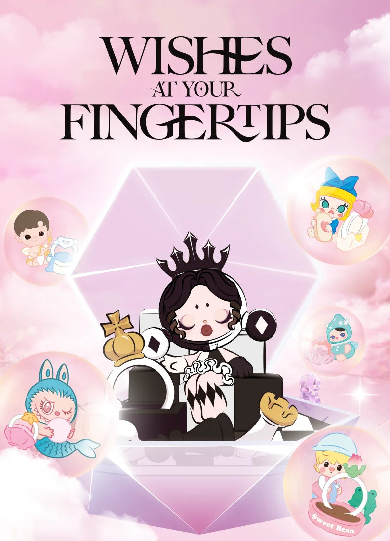 POP MART Wishes at Your Fingertips Series Scene Set Mystery Box 1PC/8PCS POPMART Blind Box Skullpanda Dimoo Labubu Romantic Ring