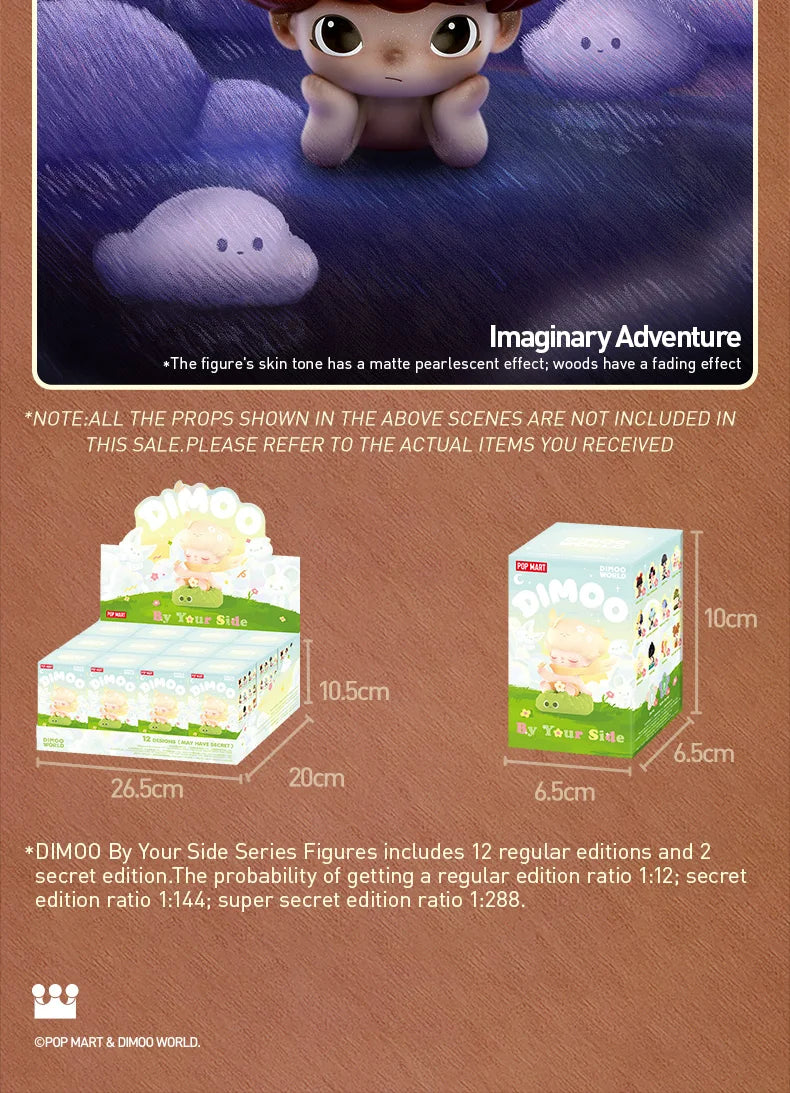 POP MART Dimoo By Your Side Series Mystery Box By Ayan 1PC/12PCS POPMART Blind Box Action Figure Cute Toy