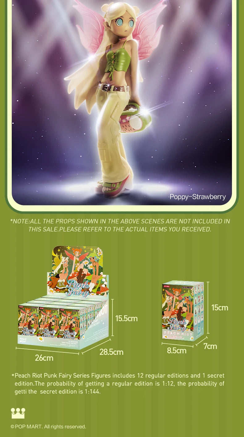 POP MART Peach Riot Punk Fairy Series Mystery Box 1PC/12PCS POPMART Blind Box Action Figure Cute Toy