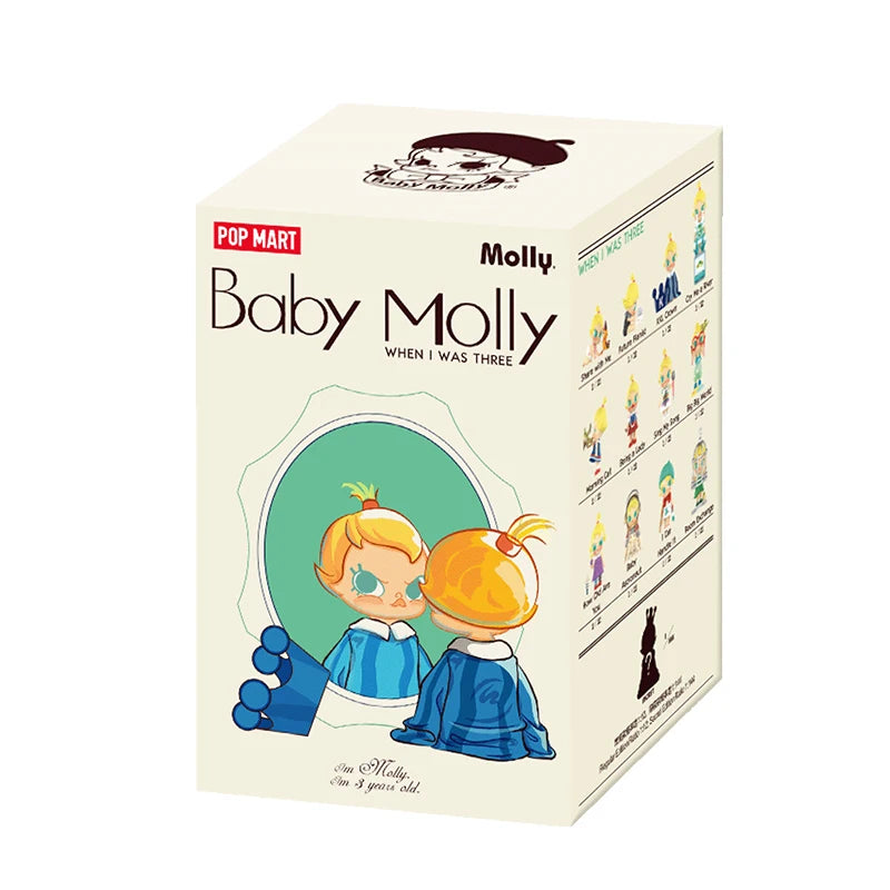POP MART Baby Molly When I was Three! Series Mystery Box by Kenny Wong 1PC/12PCS POPMART Blind Box Action Figure Cute Toy