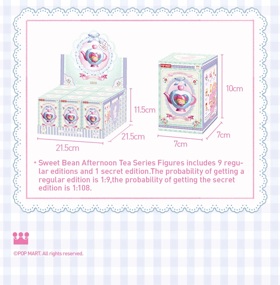 POP MART Sweet Bean Afternoon Tea Series Mystery Box 1PC/9PCS POPMART Blind Box Anime Action Figure Cute Figurine