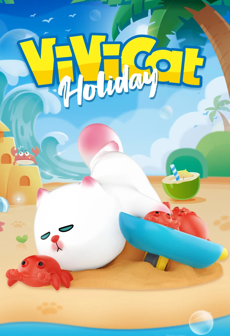 POP MART ViViCat Holiday Series Mystery Box 1PC/9PCS Blind Box POPMART Action Figurine Cute Cat Kids Toy