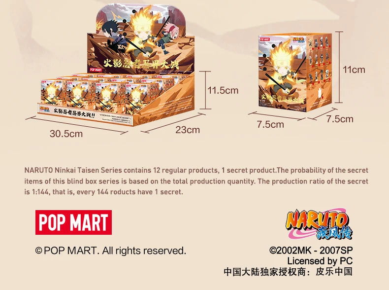 POP MART NARUTO NINKAI TAISEN Series Mystery Box 1PC/12PCS POPMART Blind Box Anime Action Figure