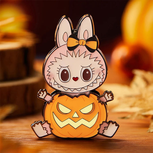 POP MART Happy Halloween Party Series - Pumpkin Fridge Magnet Badge LABUBU MOLLY DIMOO