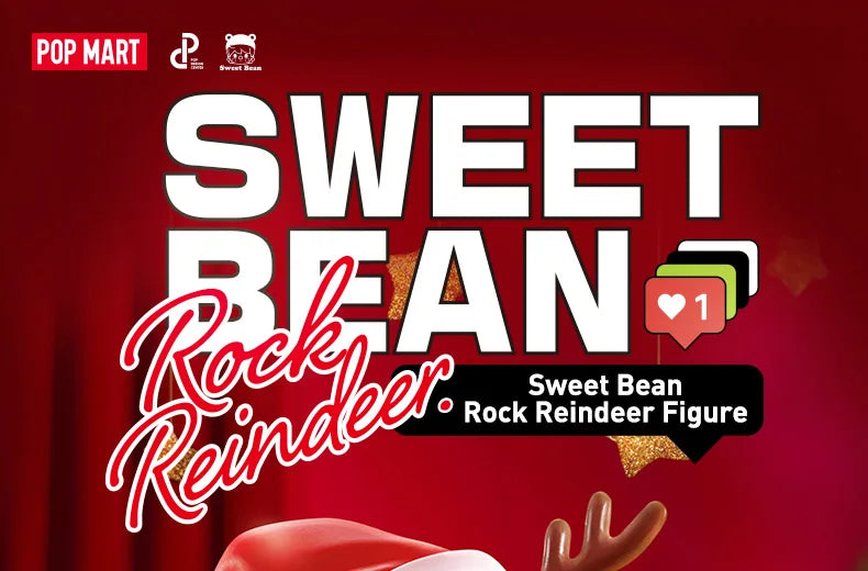 POP MART Sweet Bean Rock Reindeer Figure 100% Figurine Cute Toy Action Figure