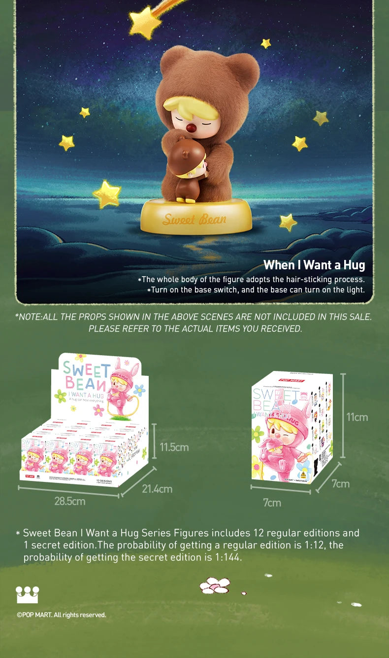 POP MART Sweet Bean I Want a Hug Series Figures 1PC/12PCS Blind Box POPMART