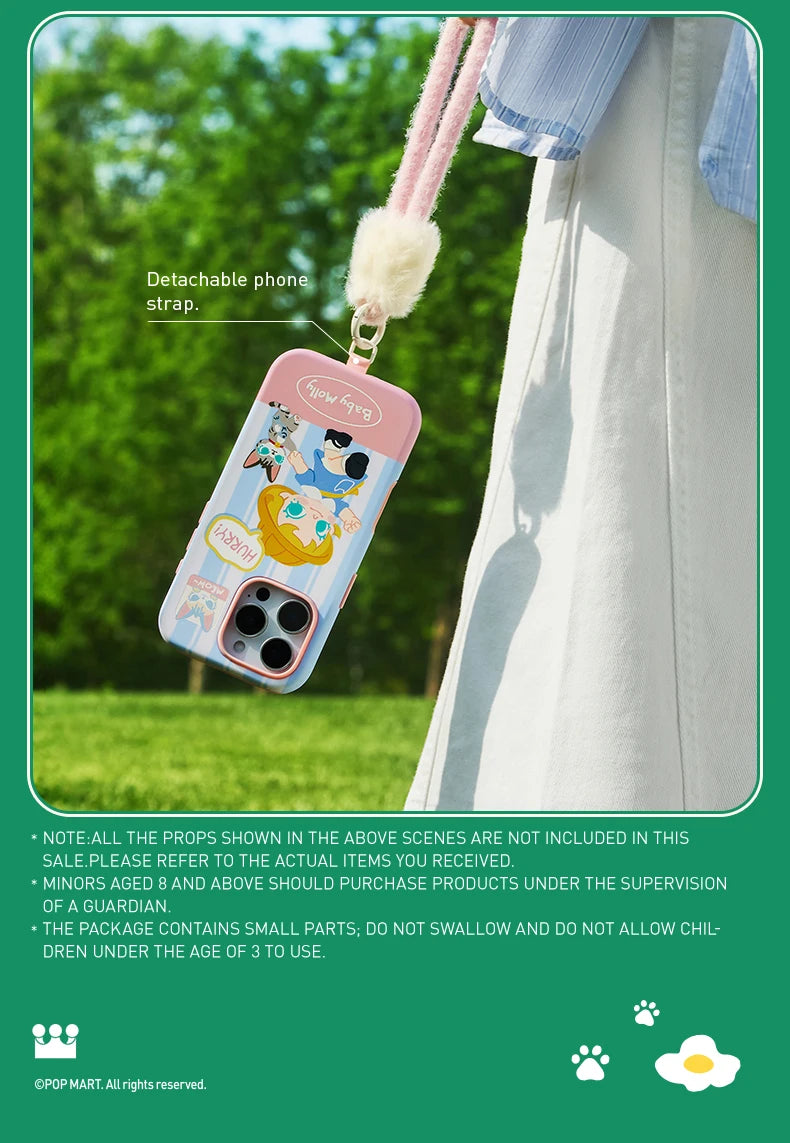POP MART Baby Molly & Baby Tabby Series-Phone Case For iPhone 16 Pro / 16 Pro Max