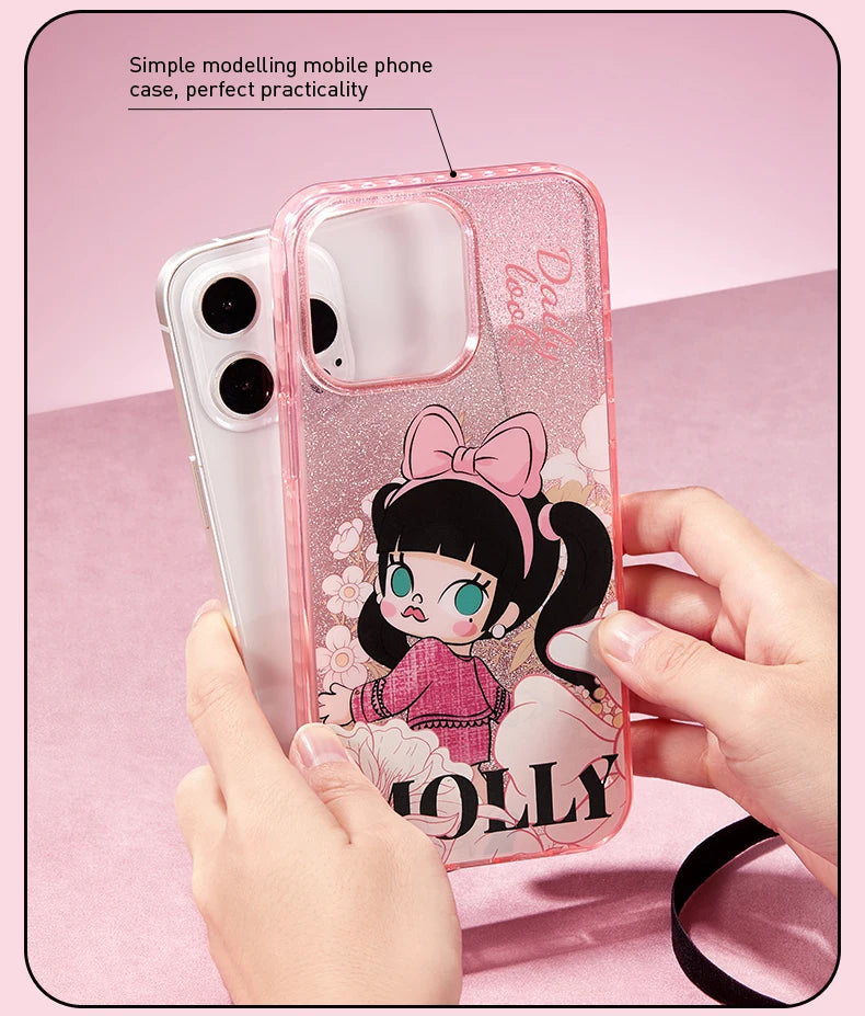 POP MART MOLLY Daily Look Series-Phone Case for iPhone 15 Pro Max iPhone 16 Pro iPhone 16 Pro Max