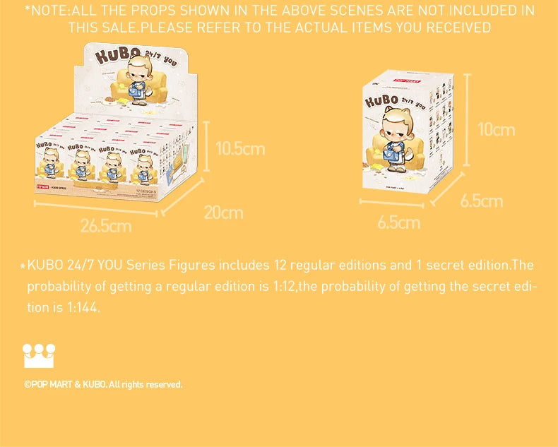 POP MART KUBO 24/7 YOU Series Figures 1PC/12PCS Blind Box POPMART