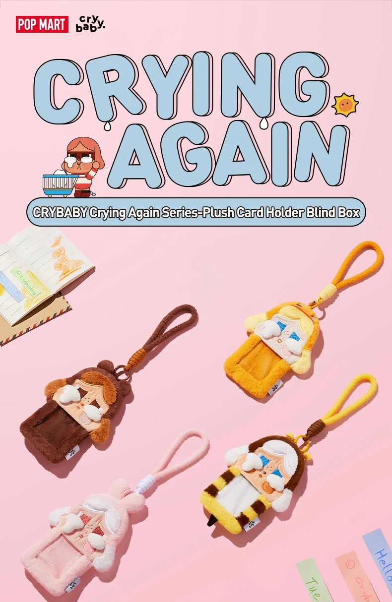 POP MART CRYBABY Crying Again Series - Plush Card Holder Blind Box 1PC/6PCS