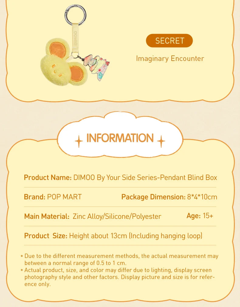 POP MART DIMOO By Your Side Series - Pendant Blind Box 1PC/6PCS POPMART Mystery Box