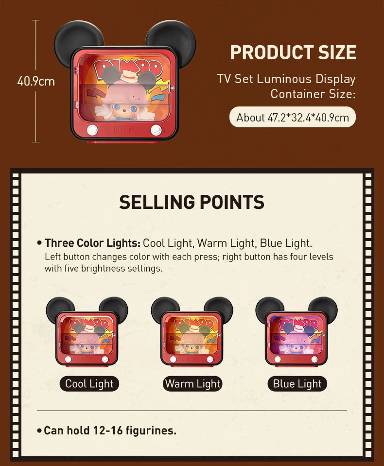 POP MART DIMOO WORLD × DISNEY Series-TV Set Luminous Display Container