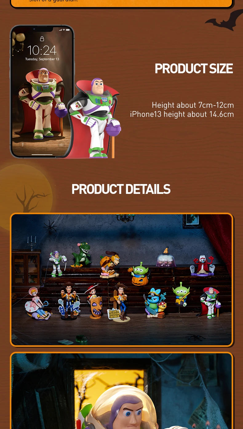 POP MART Pixar Spooky Night Series Figures Mystery Box 1PC/12PCS POPMART Blind Box Figure