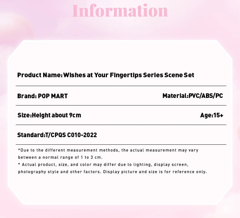POP MART Wishes at Your Fingertips Series Scene Set Mystery Box 1PC/8PCS POPMART Blind Box Skullpanda Dimoo Labubu Romantic Ring