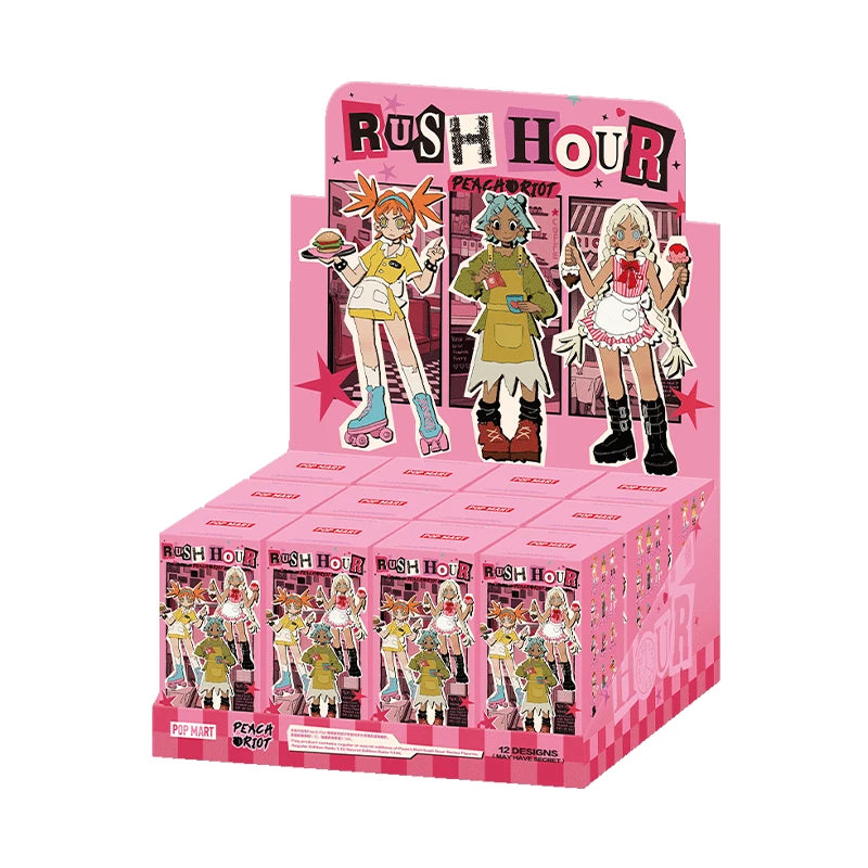 POP MART Peach Riot Rush Hour Series Figures Blind Box 1PC/12PCS Mystery Box