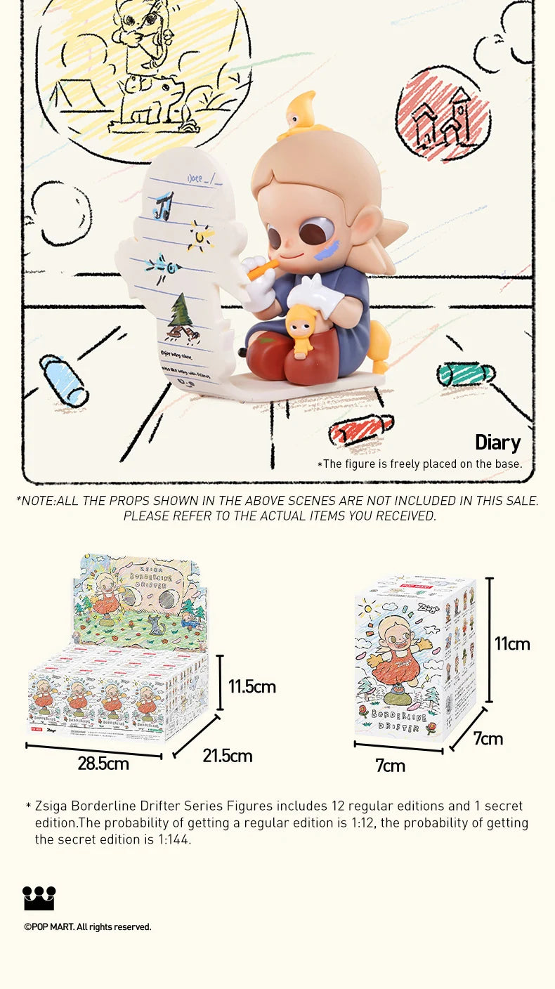 POP MART Zsiga Borderline Drifter Series Figures 1PC/12PCS Blind Box POPMART