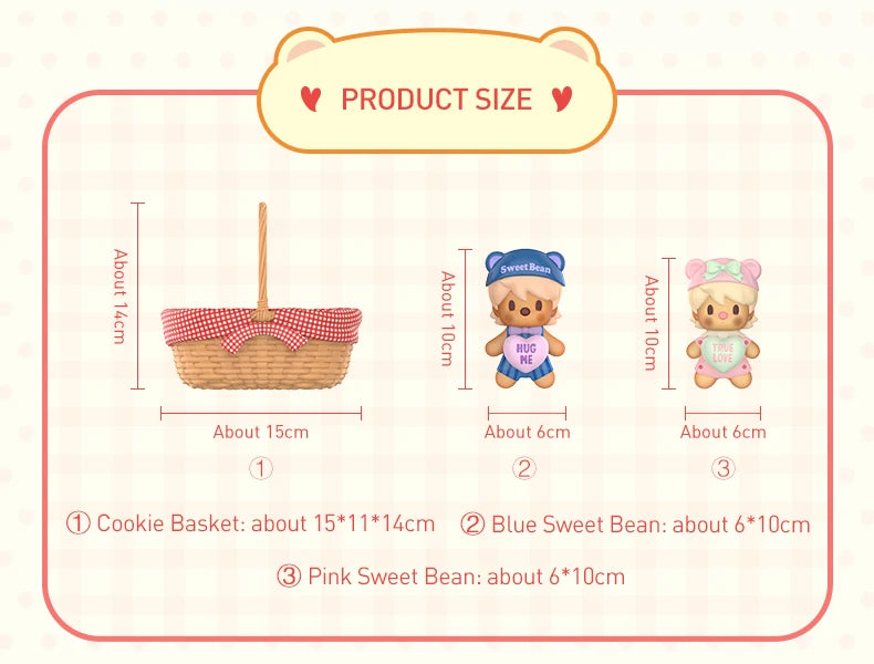 POP MART Sweet Bean Cookie Basket Figurine Set Action Figure Cute Toy