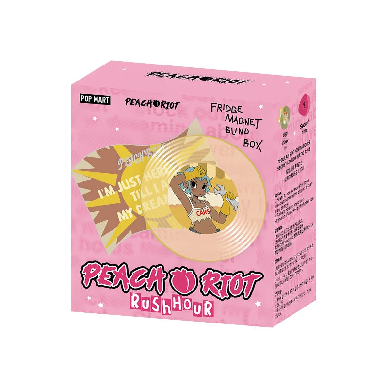 POP MART Peach Riot Rush Hour Series-Fridge Magnet Blind Box 1PC/9PCS POPMART Mystery Box