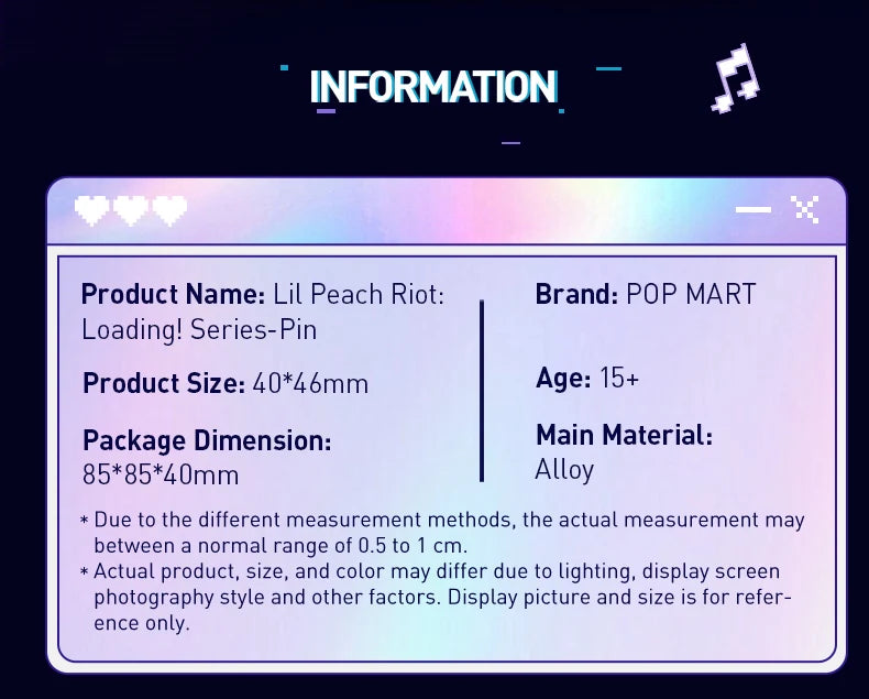 POP MART Lil Peach Riot: Loading! Series - Pin