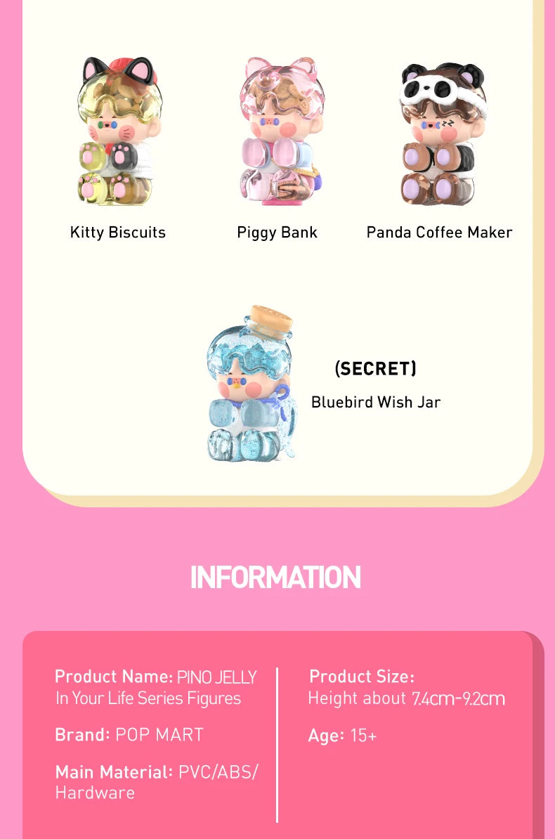 POP MART PINO JELLY in Your Life Series Mystery Box 1PC/9PCS POPMART Blind Box Anime Action Figure Cute Figurine