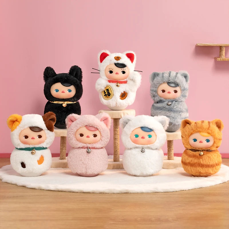 POP MART PUCKY Roly-Poly Kitty Series-Vinyl Plush Blind Box Mystery Box 1PC/6PCS POP MART Blind Box Cute Toy