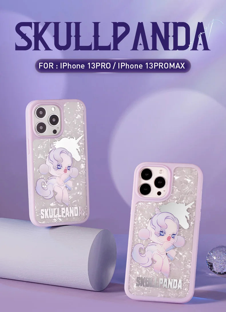 POP MART Skullpanda The Mare of Animals Series - Case for iPhone 13 Pro/iPhone 13 Pro Max (The Unicorn)