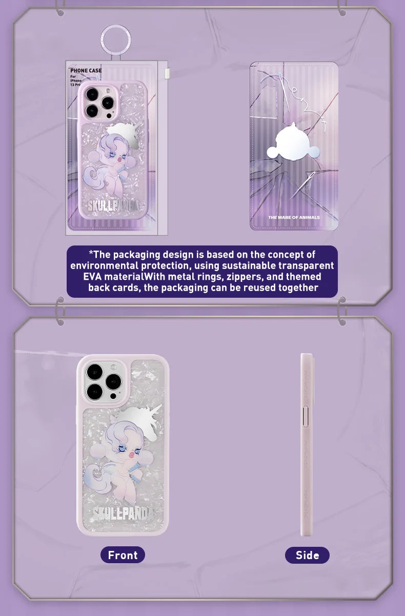 POP MART Skullpanda The Mare of Animals Series - Case for iPhone 13 Pro/iPhone 13 Pro Max (The Unicorn)