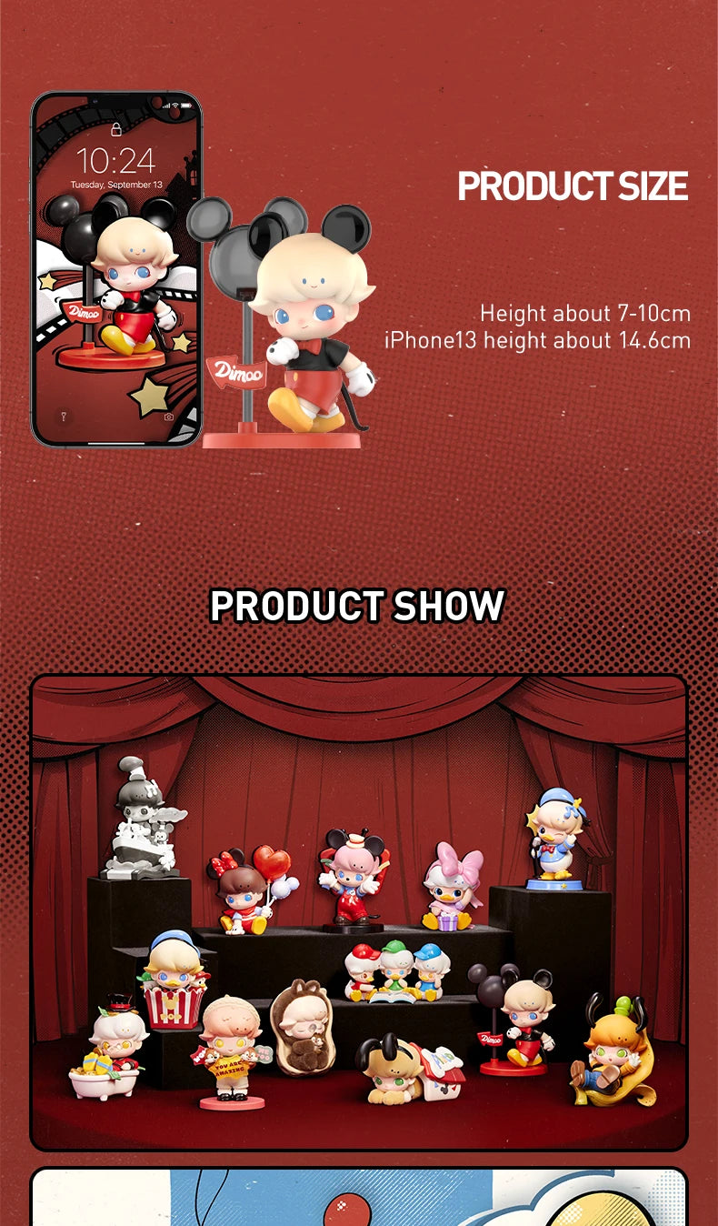 POP MART DIMOO WORLD × DISNEY Series Figures Blind Box 1PC/12PCS Mystery Box