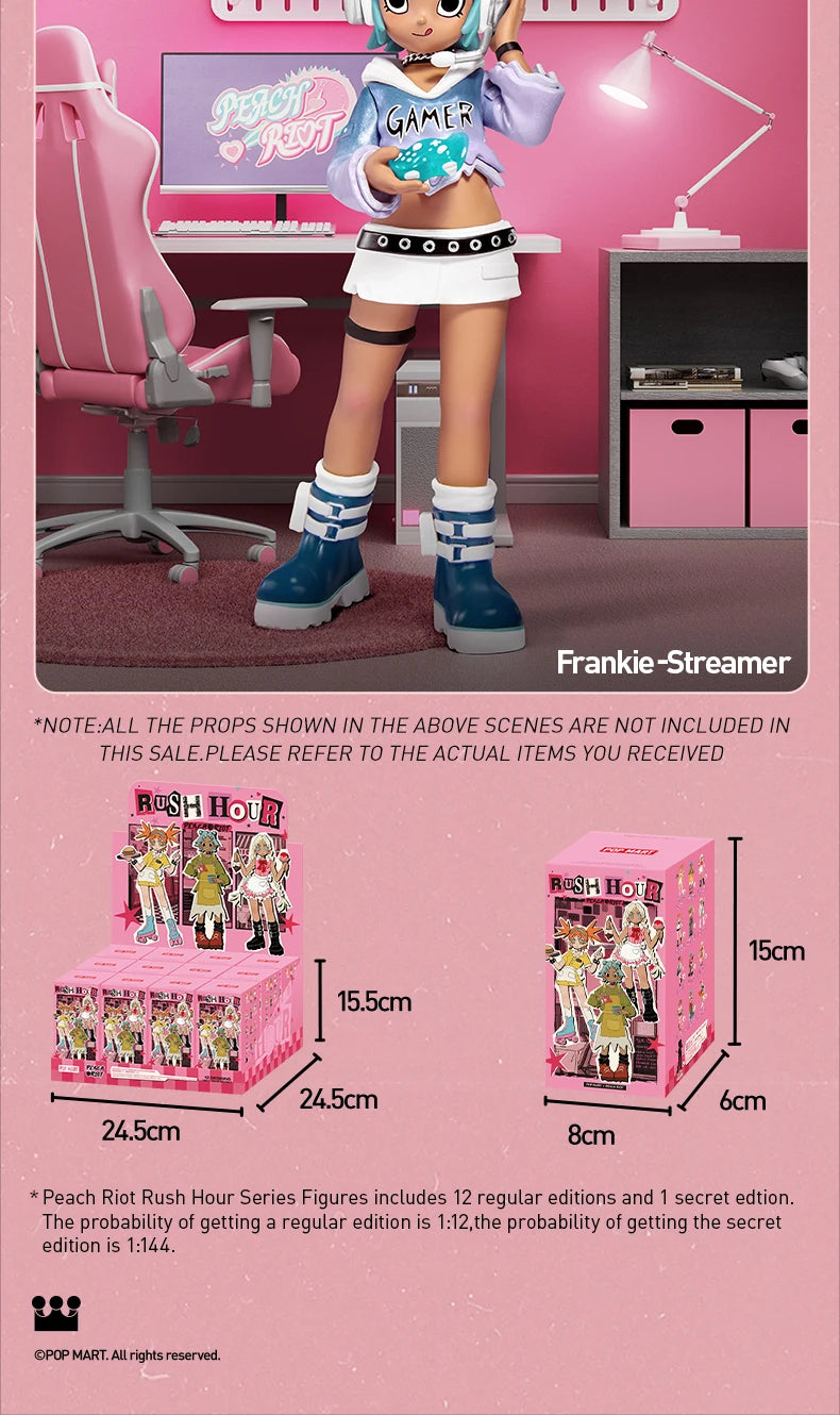 POP MART Peach Riot Rush Hour Series Figures Blind Box 1PC/12PCS Mystery Box