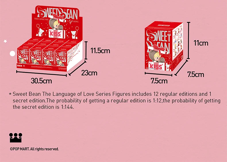 POP MART Sweet Bean The Language of Love Series Figures 1PC/12PCS POPMART Blind Box Figure