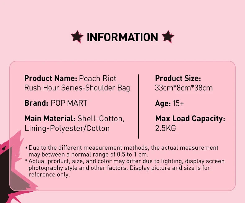 POP MART Peach Riot Rush Hour Series-Shoulder Bag