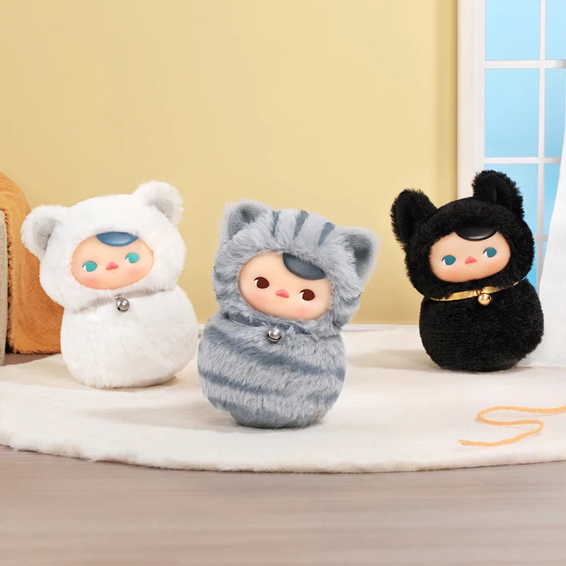 POP MART PUCKY Roly-Poly Kitty Series-Vinyl Plush Blind Box Mystery Box 1PC/6PCS POP MART Blind Box Cute Toy