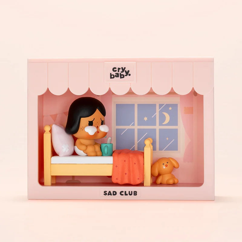 POP MART CRYBABY Sad Club Series Scene Sets by Molly 1PC/8PCS POPMART Blind Box Anime Action Figure Cute Figurine Cry Baby