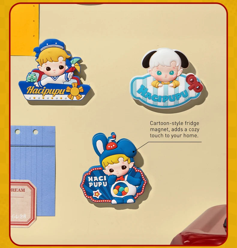 POP MART HACIPUPU Rolling Time Machine Series-Fridge Magnet Silicone Clip Blind Box 1PC/9PCS POPMART Mystery Box