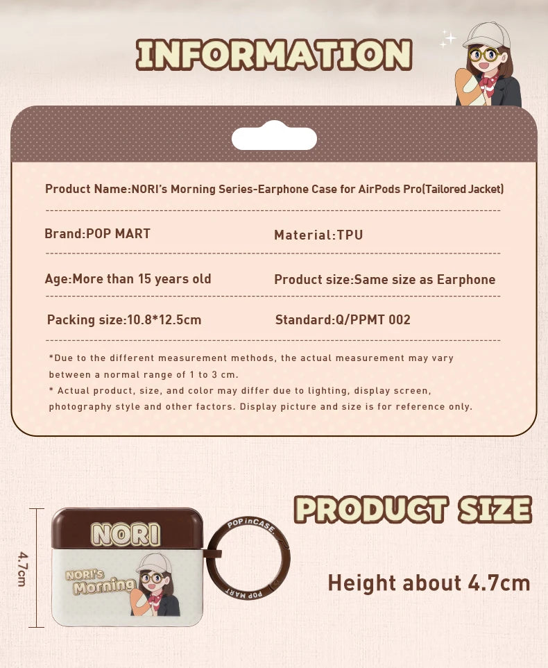POP MART NORI's Morning Series For iPhone AirPods Pro Beautiful Cute Earphone Case