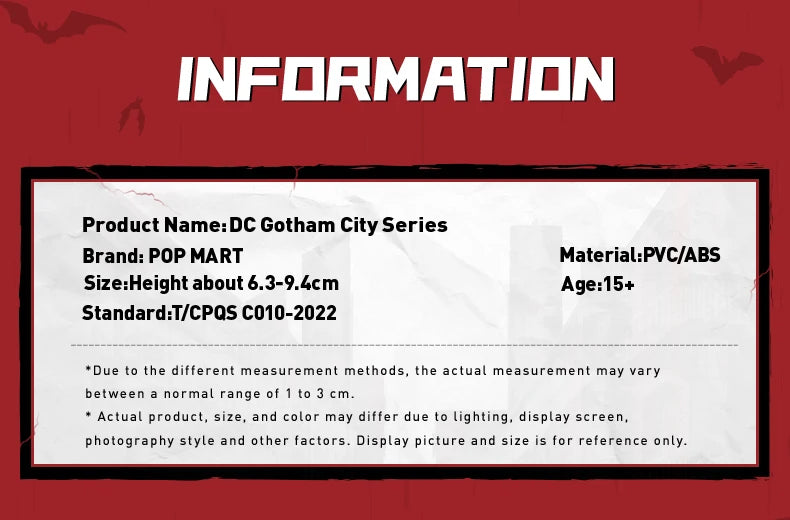 POP MART DC Gotham City Series Mystery Box 1PC/12PCS Blind Box POPMART Action Figure BATMAN HARLY QUINN JOKER JUSTICE LEAGUE